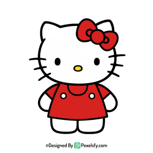 hello kitty png image standing pose, transparent