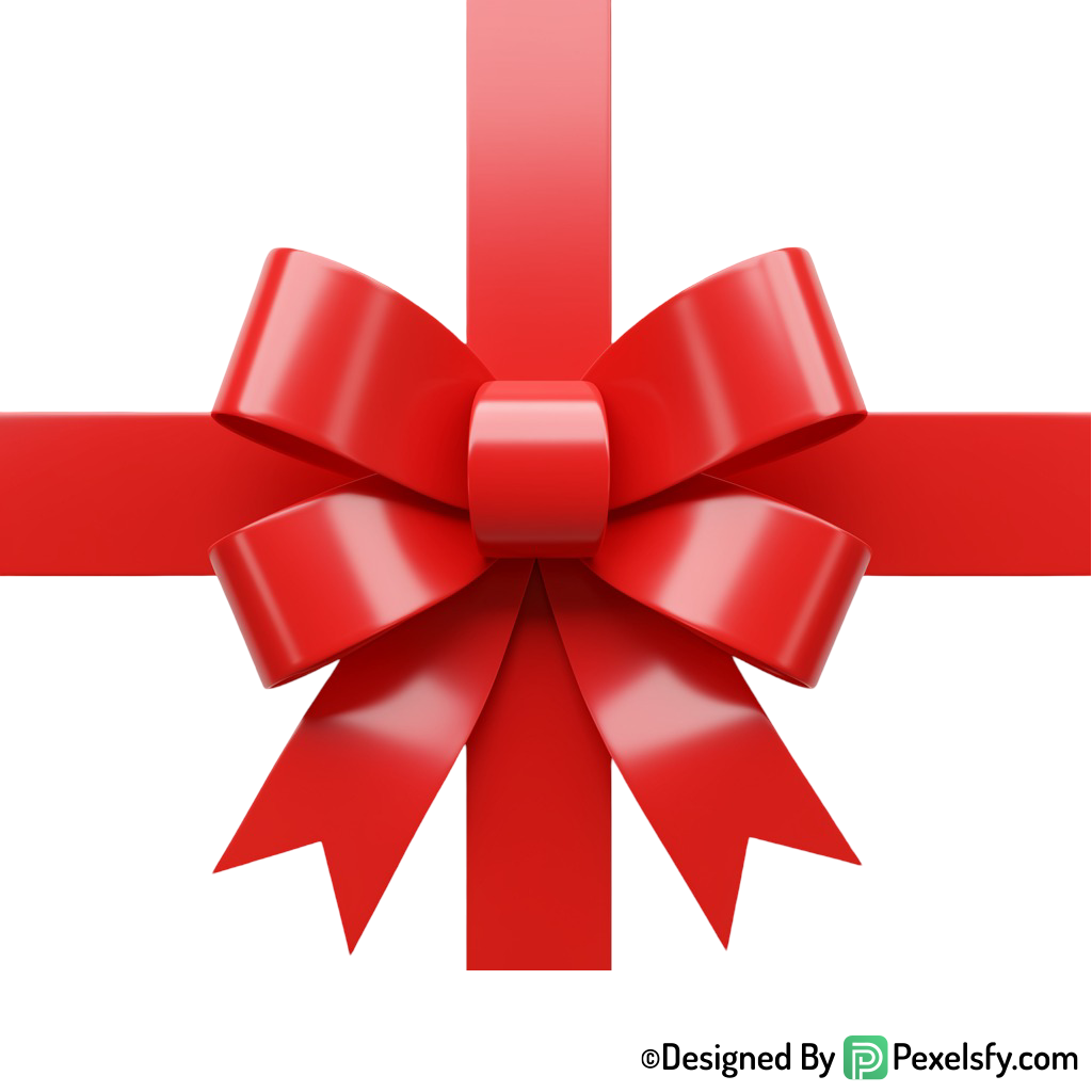 Red Ribbon PNG with Gloss Effect, transparent