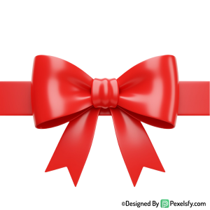 Red Ribbon PNG for Invitations, transparent background