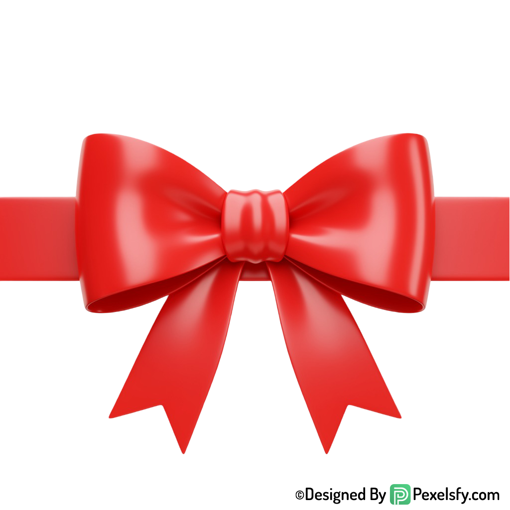 Red Ribbon PNG for Invitations, transparent background