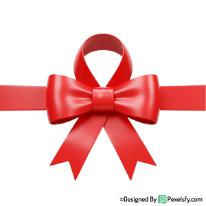 Red Ribbon PNG with Realistic Look, transparent