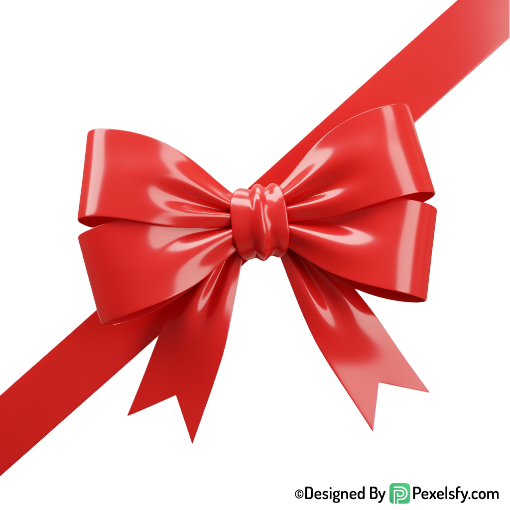 Red Ribbon PNG with Twists, transparent background