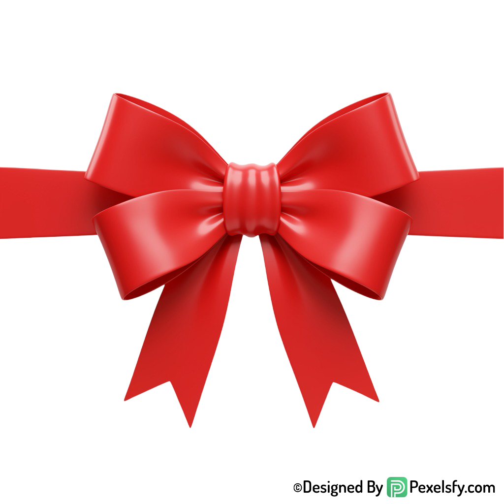 Red Ribbon PNG for Greeting Cards, transparent
