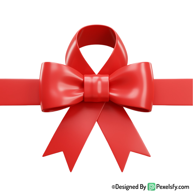 Red Ribbon PNG with Soft Edges, transparent