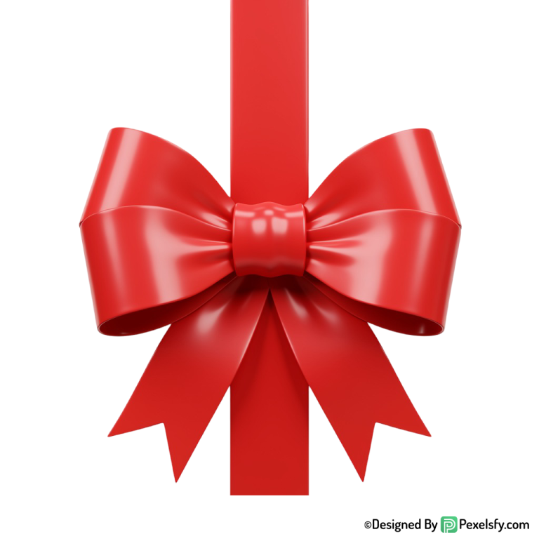 Red Ribbon PNG with Sparkle, transparent background