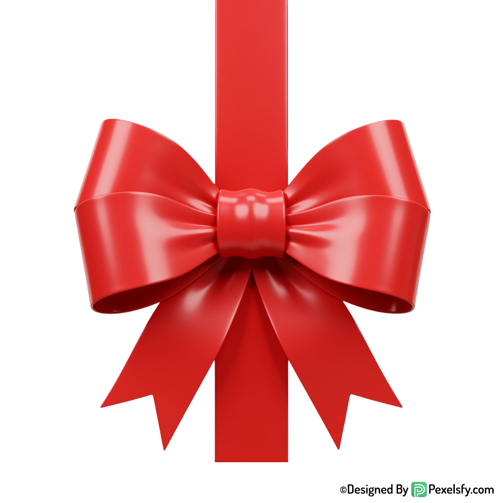 Red Ribbon PNG with Sparkle, transparent background