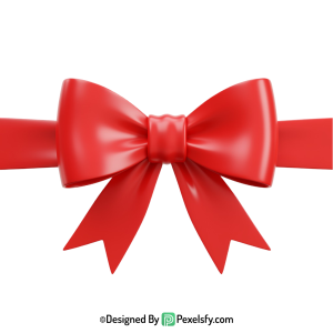 Red Ribbon PNG with Loops, transparent background