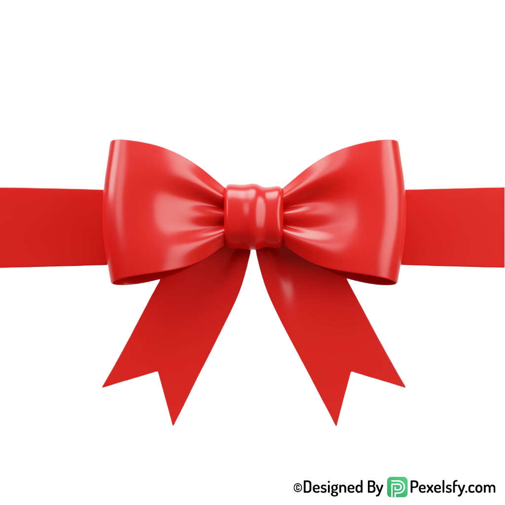 Red Ribbon PNG Clean Cut, transparent background