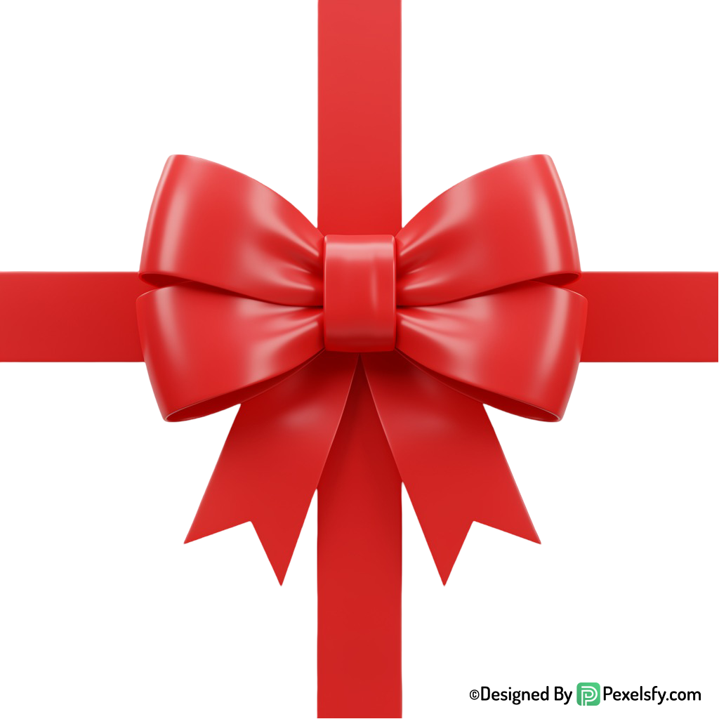 Red Ribbon PNG with Folded Style, transparent