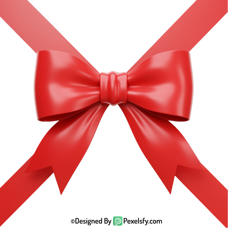 Red Ribbon PNG on White Background, transparent