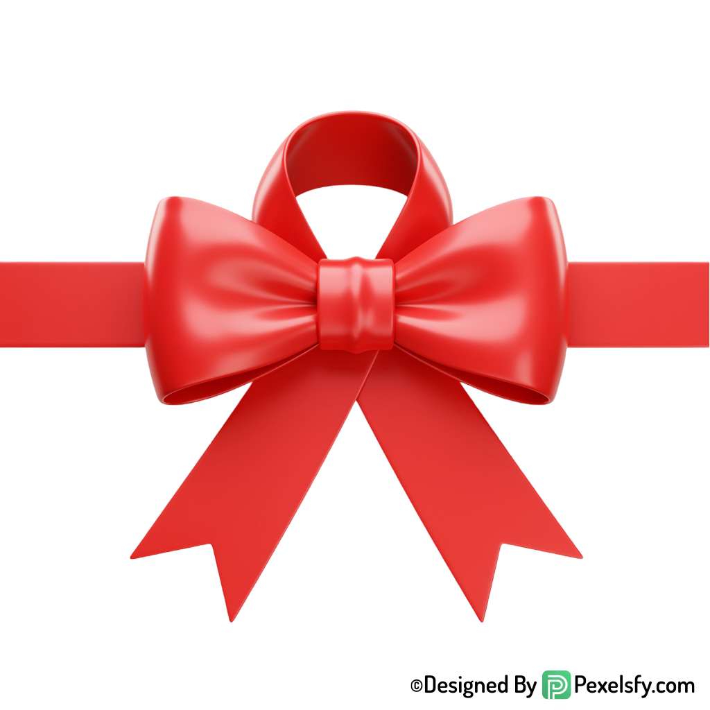 Red Ribbon PNG with Ribbon Ends, transparent