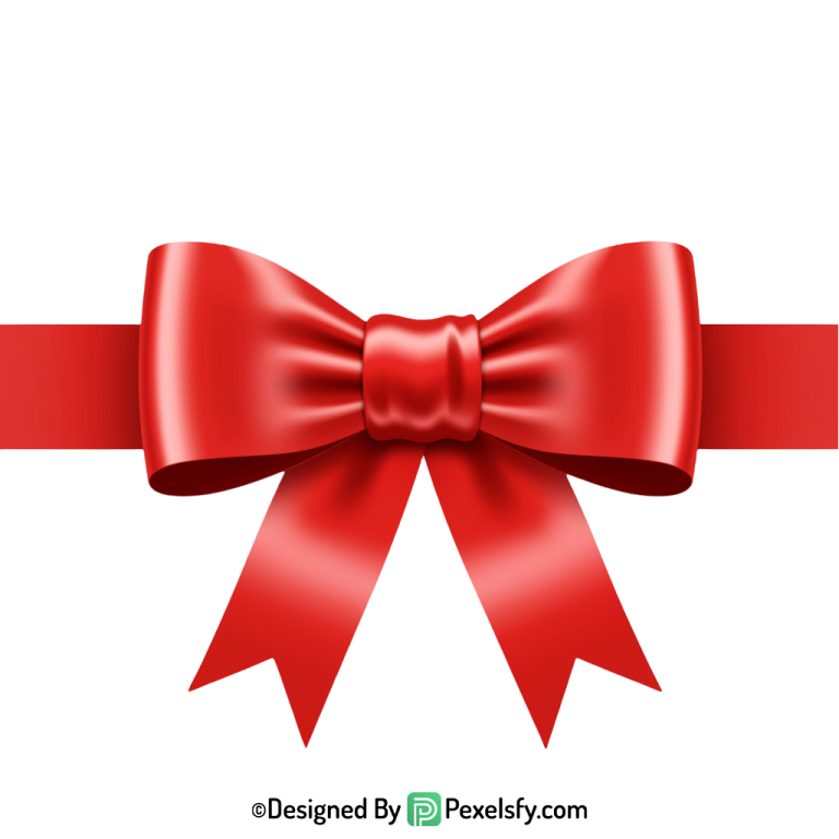 Red Ribbon PNG Bright Color, transparent background