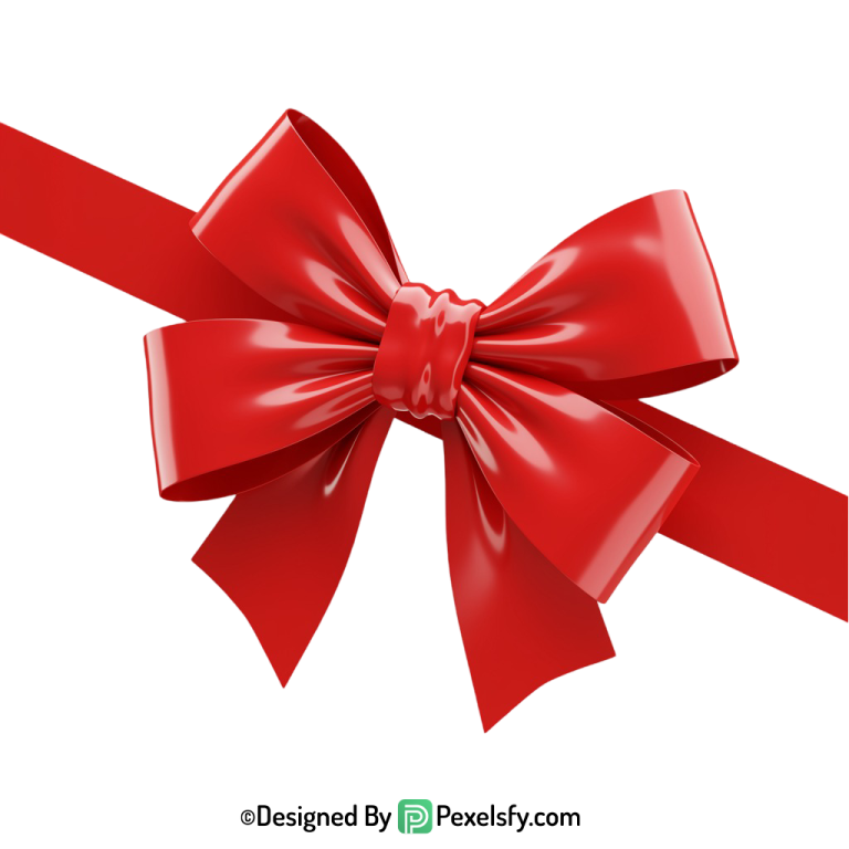 Red Ribbon PNG with Shadow, transparent background