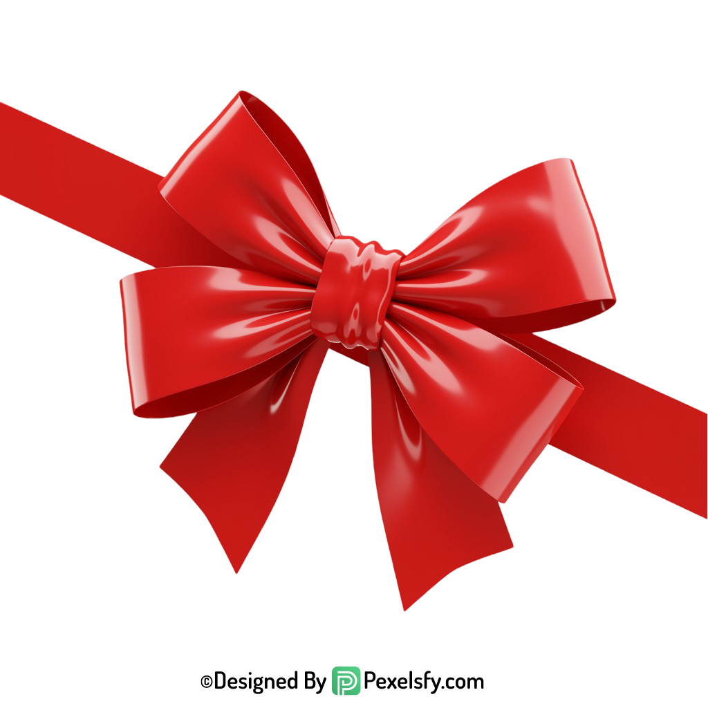 Red Ribbon PNG with Shadow, transparent background
