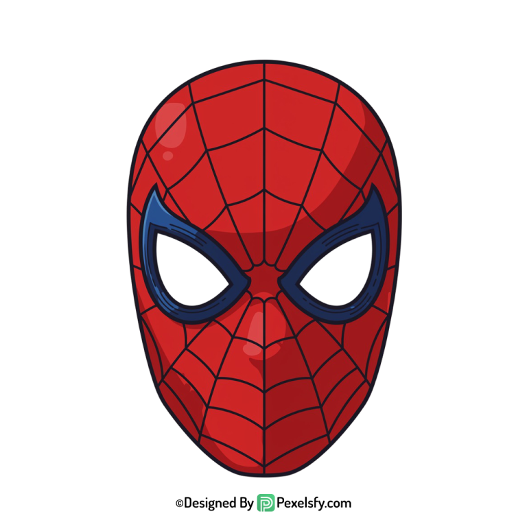 Editable Spider Man Face Mask PNG,transparent background