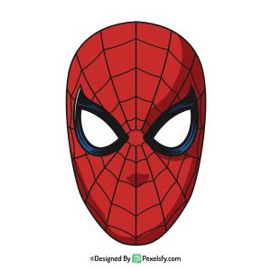 Spider Man Face Mask PNG Graphic Design,transparent