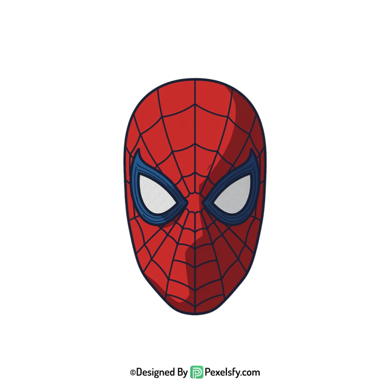 Cartoon Spider Man Face Mask PNG,transparent background