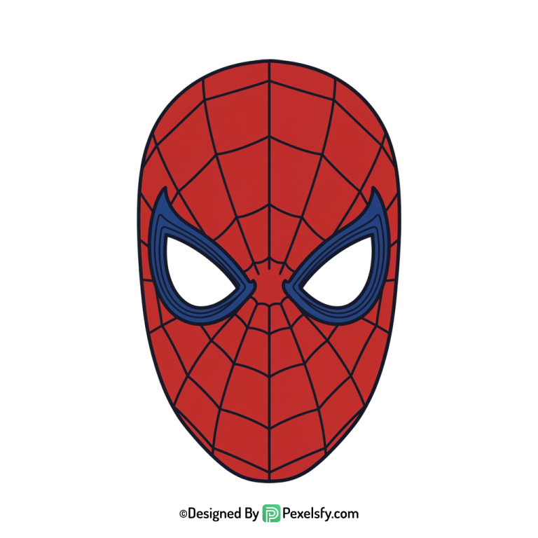 Spider Man Face Mask PNG with Texture,transparent