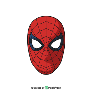 Spider Man Face Mask PNG with Shadows,transparent