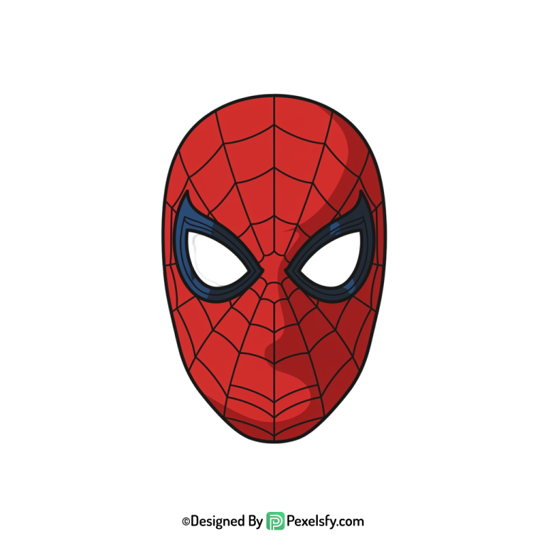 Spider Man Face Mask PNG with Shadows,transparent