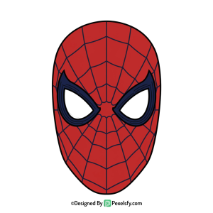 Spider Man Face Mask PNG Vector Style,transparent