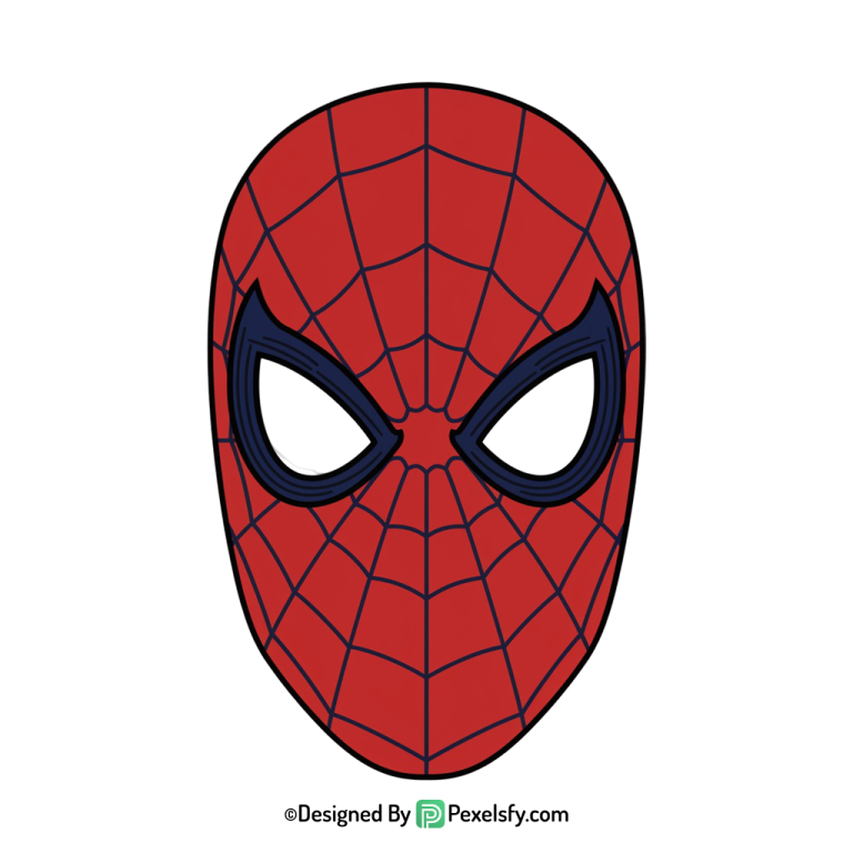 Spider Man Face Mask PNG Vector Style,transparent