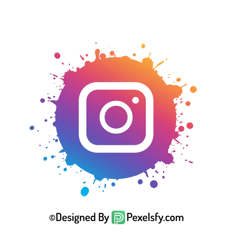 Splash Instagram Logo PNG Transparent Background transparent