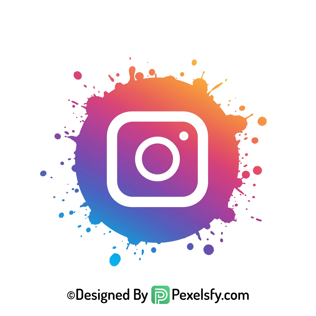 Splash Instagram Logo PNG Transparent Background transparent