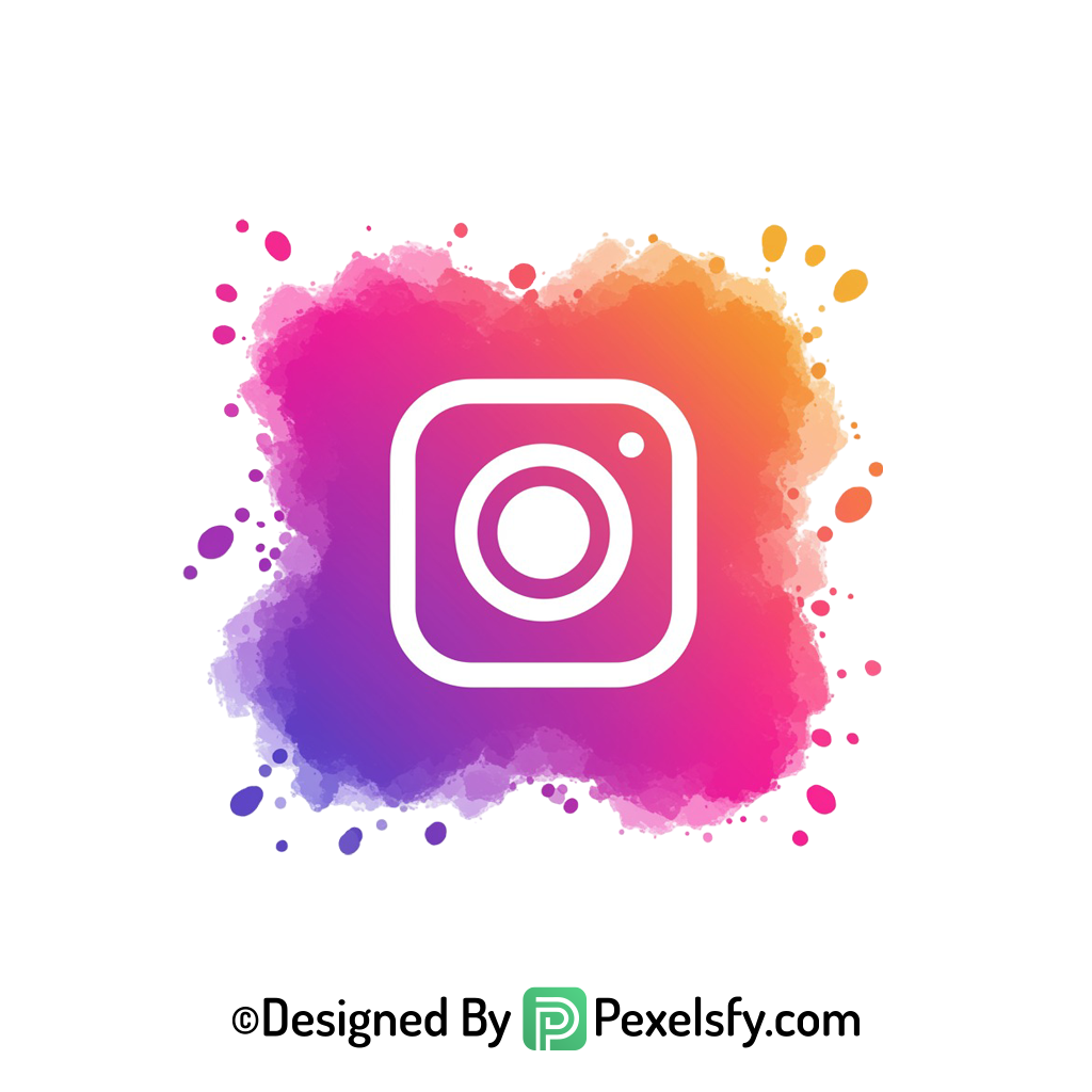 Splash Instagram Logo PNG for Backgrounds transparent