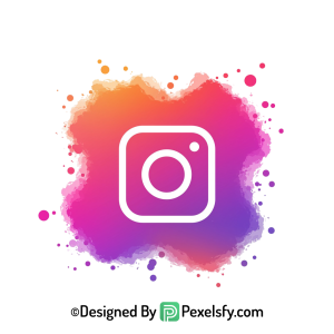 Splash Instagram Logo PNG on Black transparent