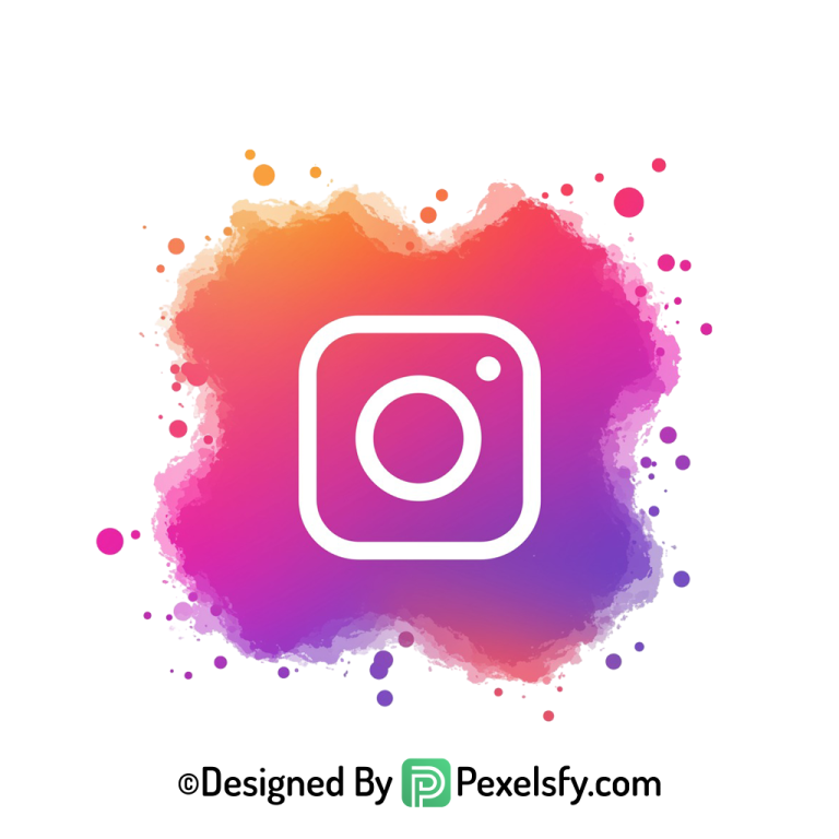 Splash Instagram Logo PNG on Black transparent