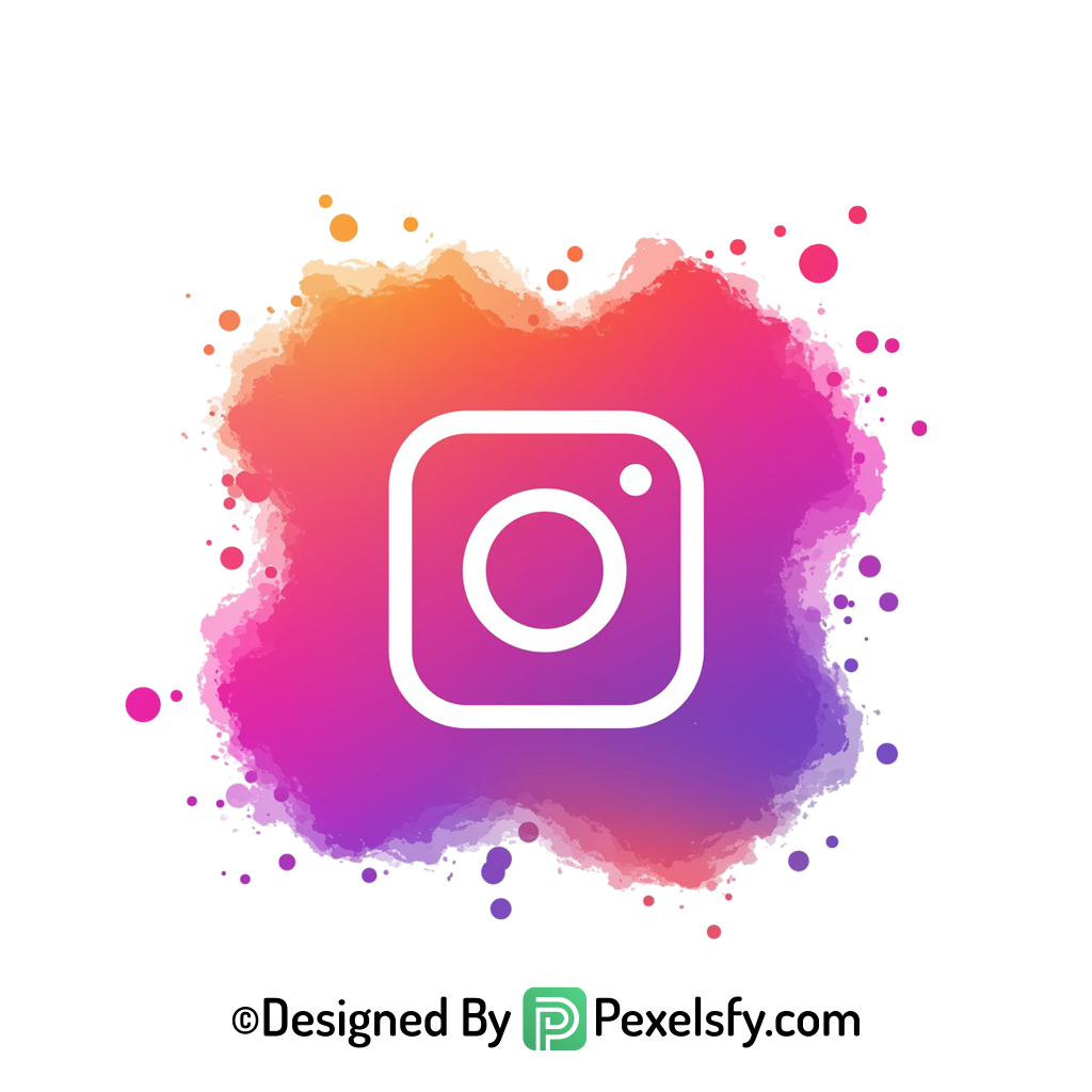 Splash Instagram Logo PNG on Black transparent