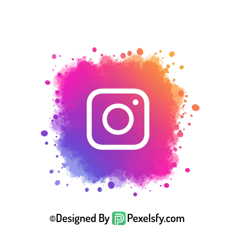 Splash Instagram Logo PNG with Gradient transparent