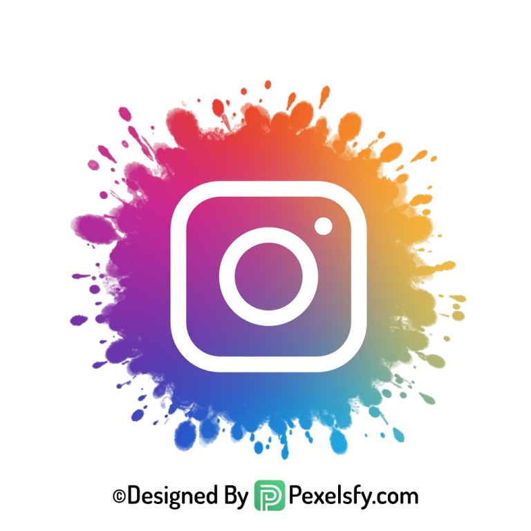 Splattered Instagram Logo PNG Art File transparent