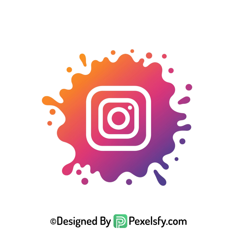 Splatter Style Instagram Logo PNG transparent background