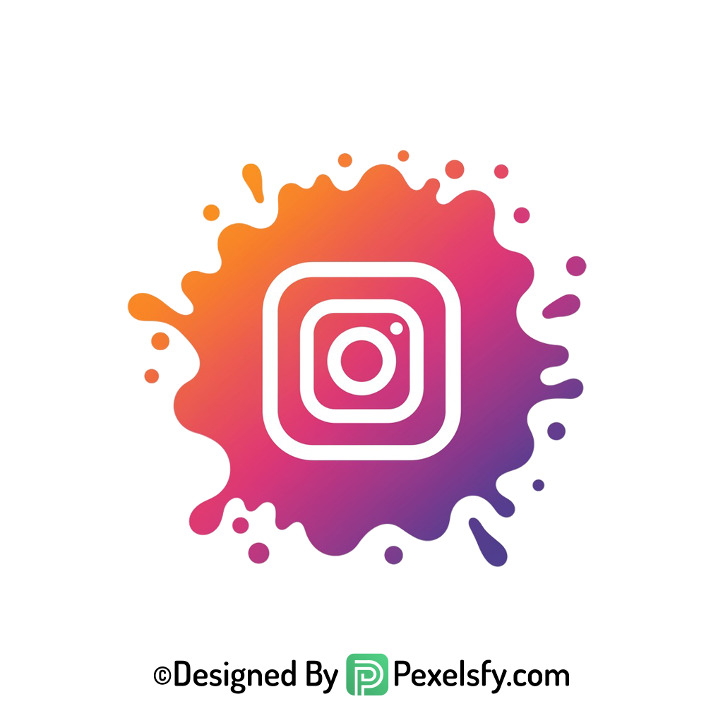 Splatter Style Instagram Logo PNG transparent background