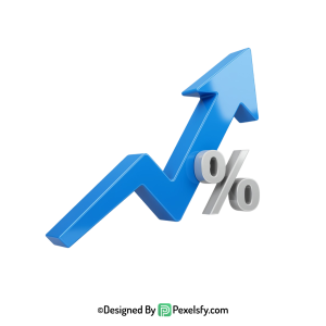 tariff arrow png with percentage for presentations,
