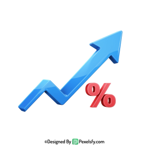 tariff arrow png with percentage down trend,