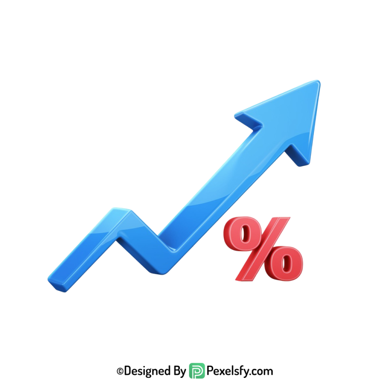 tariff arrow png with percentage down trend,