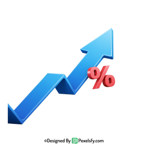 creative tariff arrow png with percentage style,