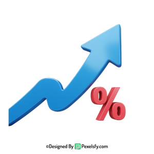 minimal tariff arrow png with percentage template,
