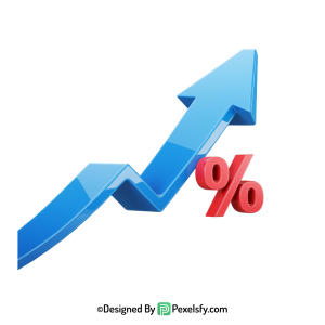 tariff arrow png with percentage stock image,