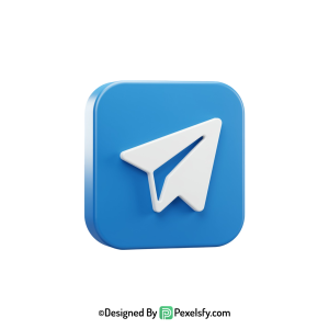 creative telegram logo png with shadows, transparent