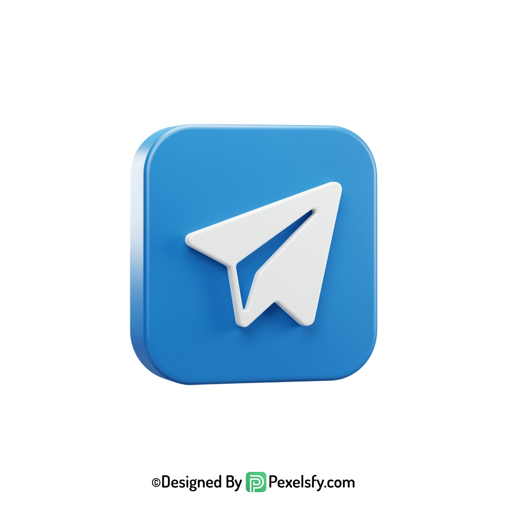 creative telegram logo png with shadows, transparent