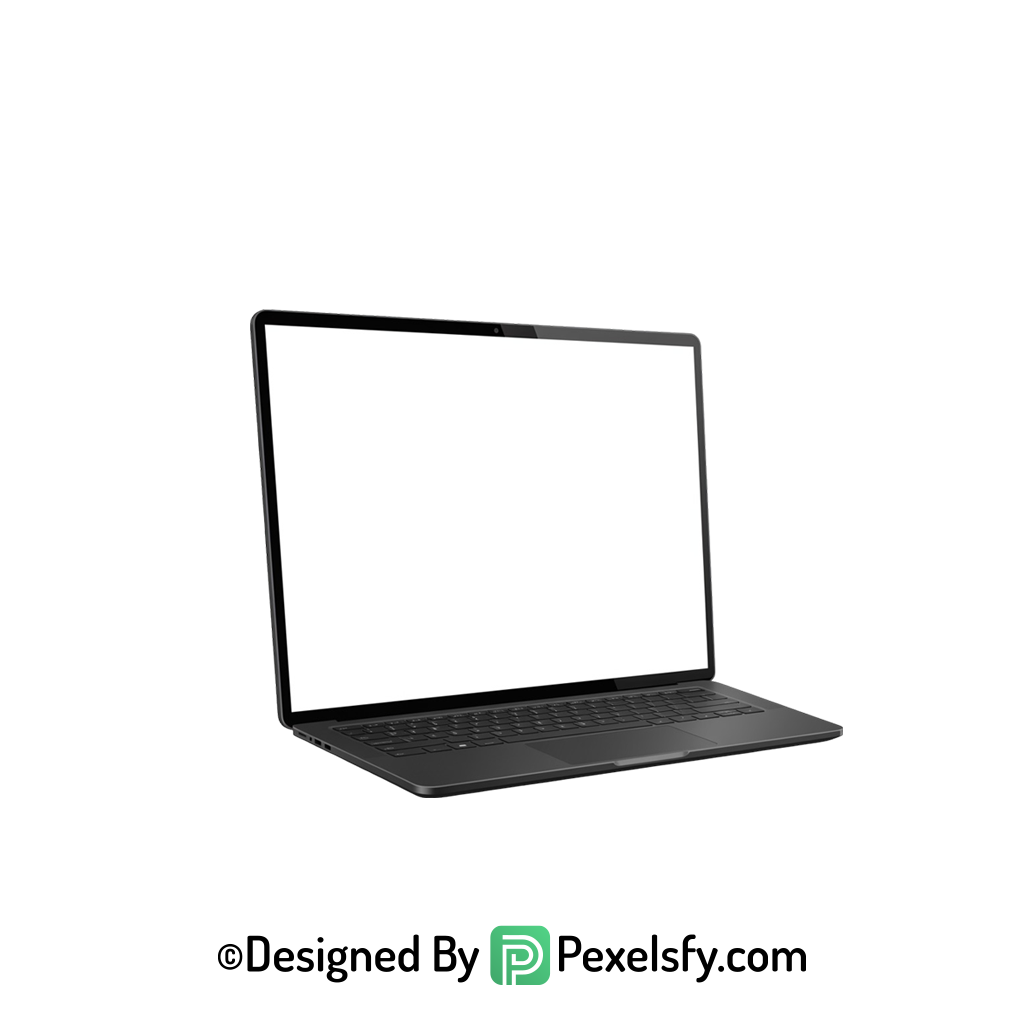 White Screen Laptop PNG Transparent Background, transparent