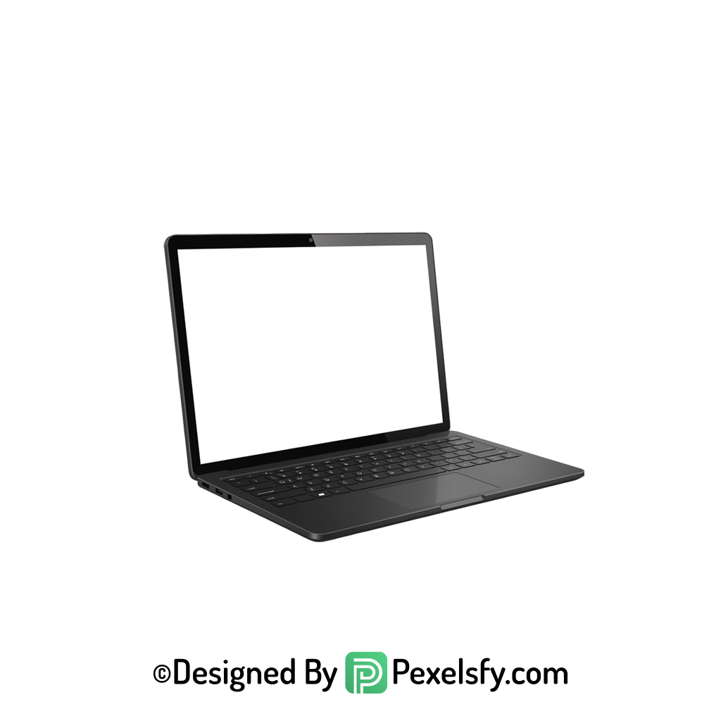 White Screen Laptop PNG Front View, transparent