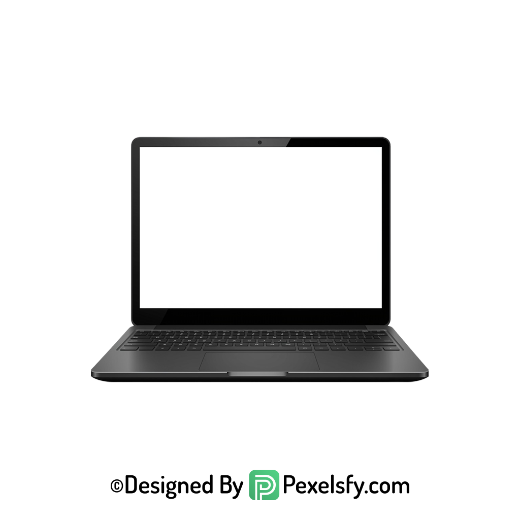White Screen Laptop PNG Top Angle, transparent