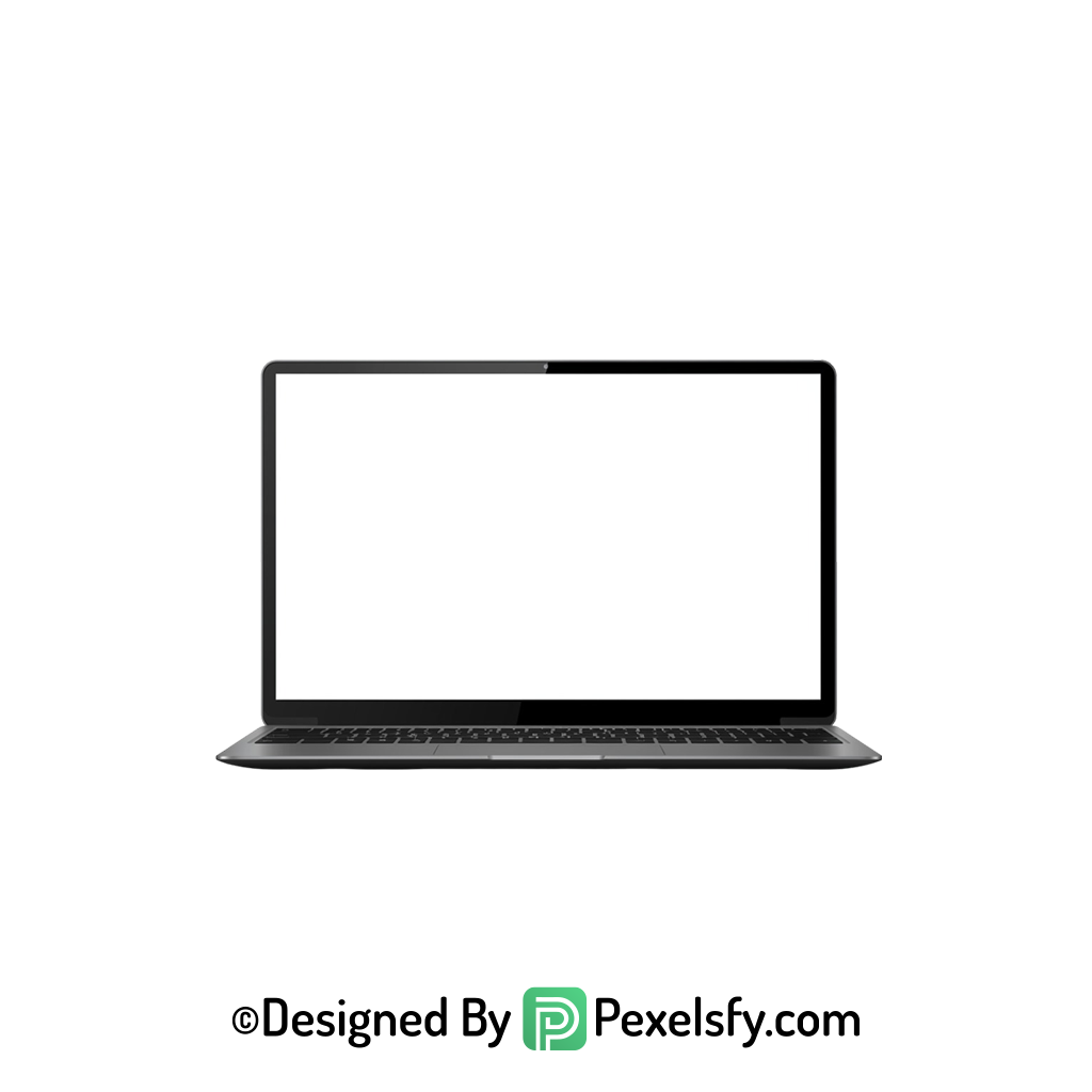 Laptop with White Screen PNG, transparent background