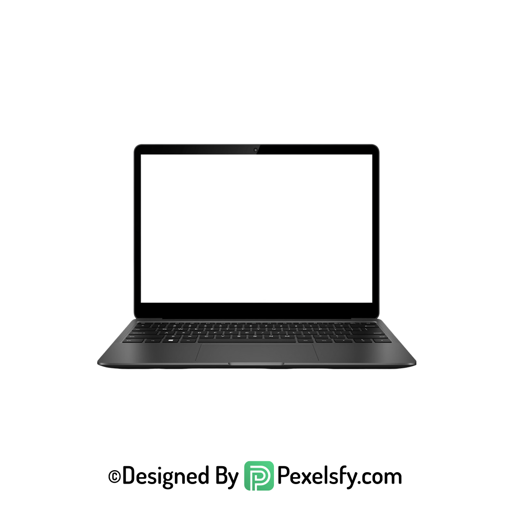 White Screen Laptop PNG for Designers, transparent
