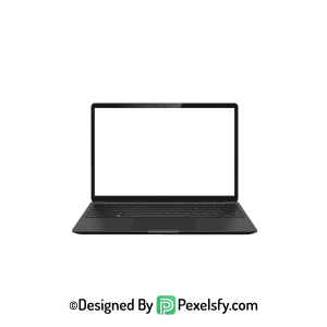White Screen Laptop PNG for Presentations, transparent